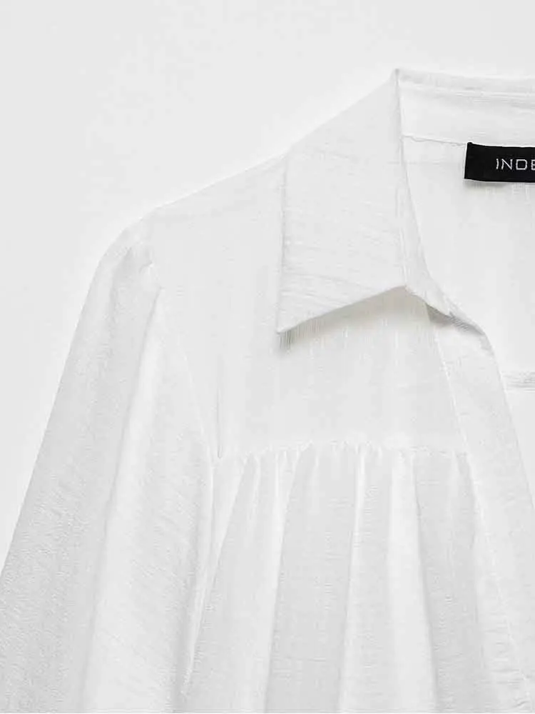 Robe à manches longues pour femmes, style européen, nouvelle mode polyvalente, simple, douce, couture superposée, chemise ample à revers