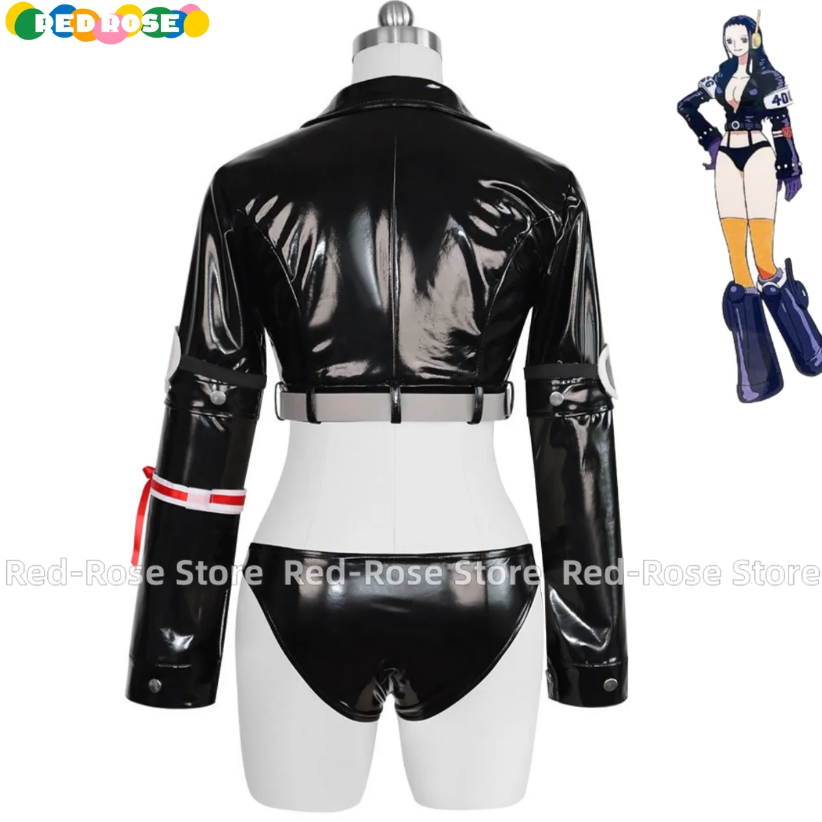 Disfraz de Anime Nico Robin Miss Allsunday para mujer, peluca de fantasía Egghead Island, abrigo de PU negro, pantalones cortos, traje Sexy para fiesta de Carnaval