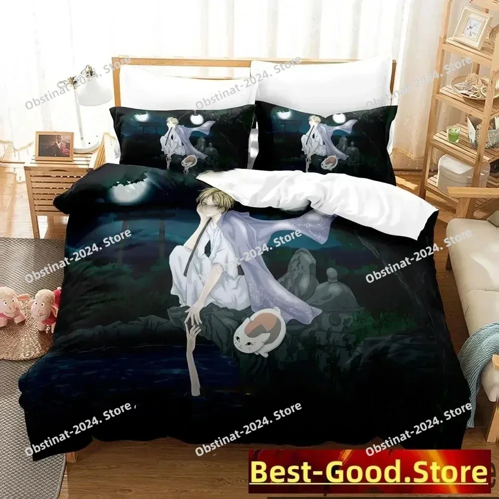 

3D Anime Natsumes Book of Friends Bedding Set Print single Comforter Quilt Bed Cover Duvet Cover Pillow Case 3 Pieces Kids Adult