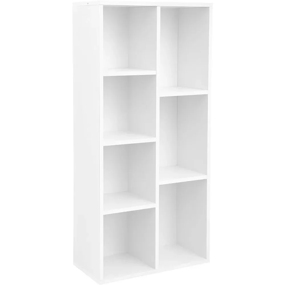 Bookcase, Bookshelf with 7or5 Compartments, Freestanding Shelves and Cube Organizer, for Display in Room,and Home Office, White