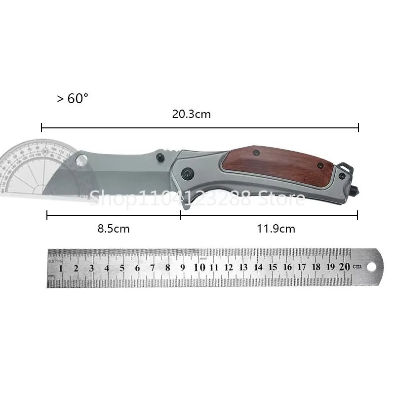 Outdoor BK DA107 Wooden Handle Folding Knife Portable Multi-Purpose Pocket Knife Wilderness Survival Sharp EDC Self-defense Tool