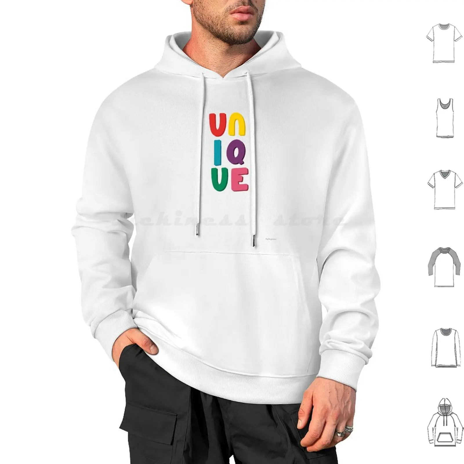 Be Uniquely You Hoodie cotton Long Sleeve Unique Uniquely You Be Unique Multi Colour Be Bold Rainbow Love Colour