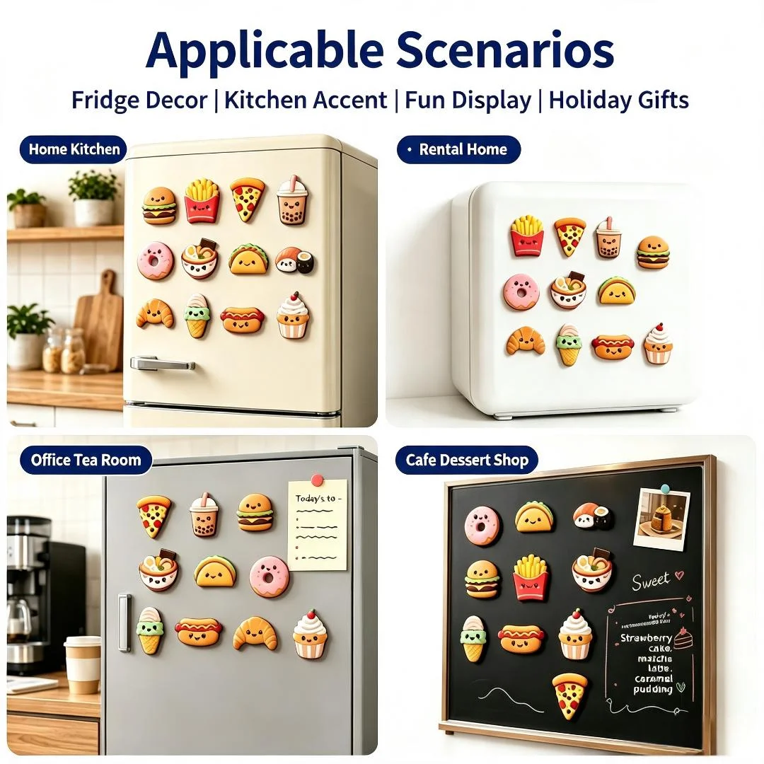 Custom Refrigerator Magnets Creative 3D Soft PVC Rubber Cat Magnetic Sticker Cute Fridge Durable