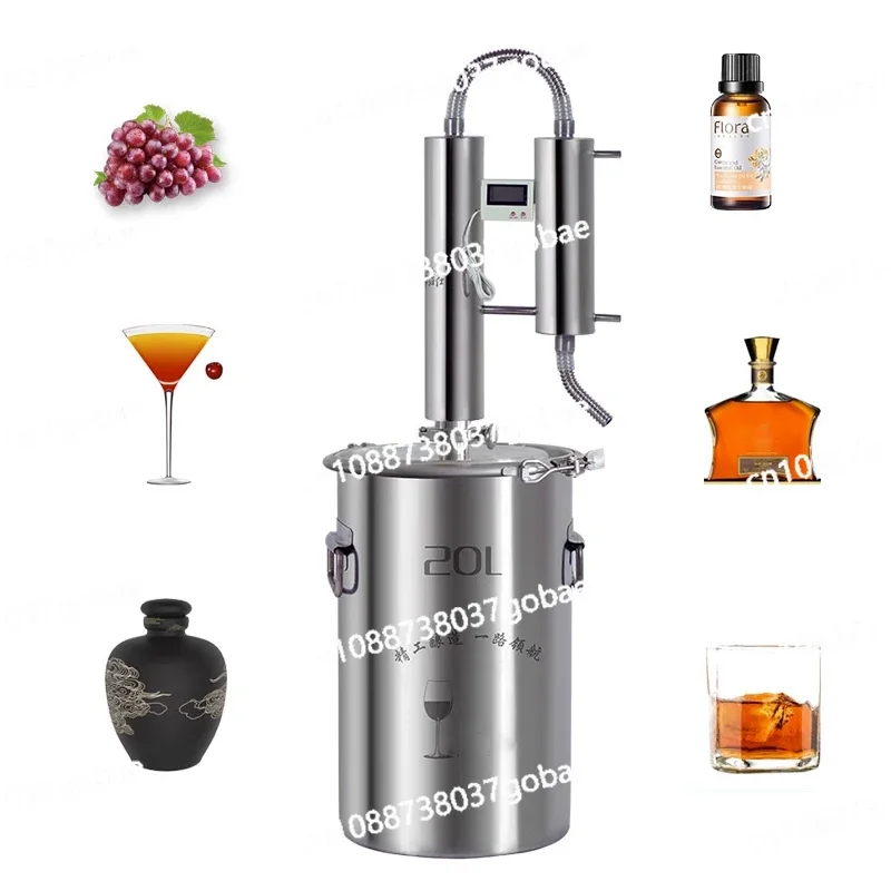 Stainless Steel Alcohol Distiller Wine Brewing Device Spirits Alcohol Distillation Boiler Essential Oil Extractor Distilling Equ