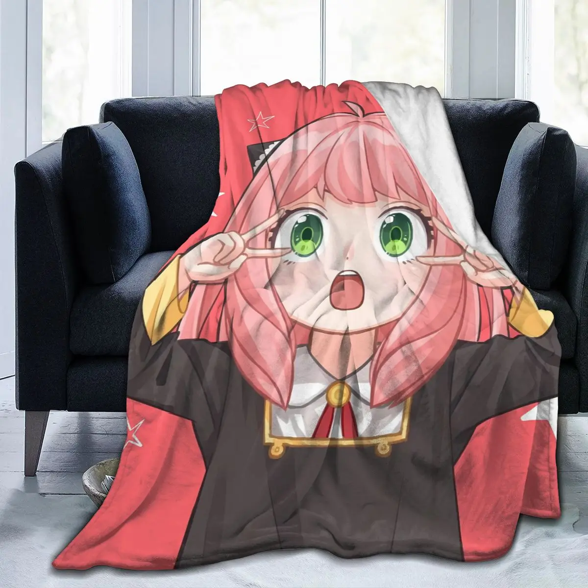 Anime Spy Family Anya All Season Fleece Blanket Throw Ultra Soft Flannel Blanket Digital Printed Premium Fluffy Fleece