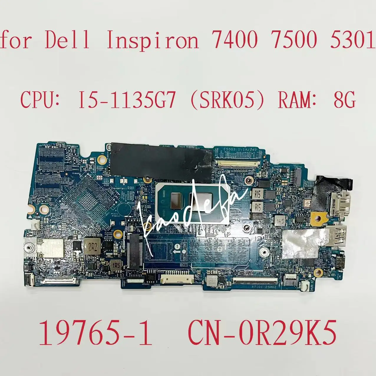 

Материнская плата для ноутбука DELL Inspiron 7400 с фонариком SRK05 ОЗУ: 8G DDR4 фонарь 0R29K5 R29K5 19765-1 100% рабочий