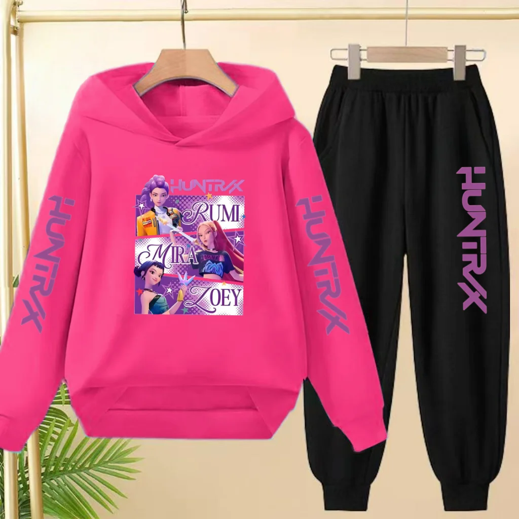 Children Hoodies Golden Korean Wave Girl Group Print Sweatshirts+Pants 2-Piece  Boys Girls Toddler Sports Top 3-12Yrs Casual Set