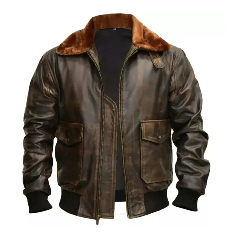 Plus Size Men\'s Leather Jacket Men Winter Fleece Fashion Leather Jacket Fur Collar Windbreaker Leather Coat For Men Clothing