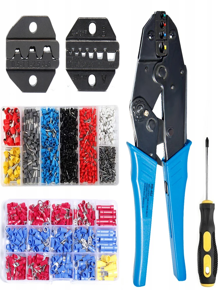 Crimping Pliers HSC8 40J 2jaw Tubular Terminal Crimper Wire Mini Ferrule Crimper Tools Household Electrical Kit With Box