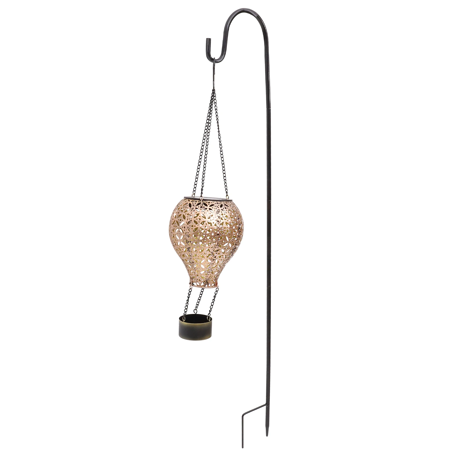 Mongolfiera cava in ferro solare L scape Cortile Giardino Prato DecorProiettore Artigianato in metallo Percorso esterno Tema costiero