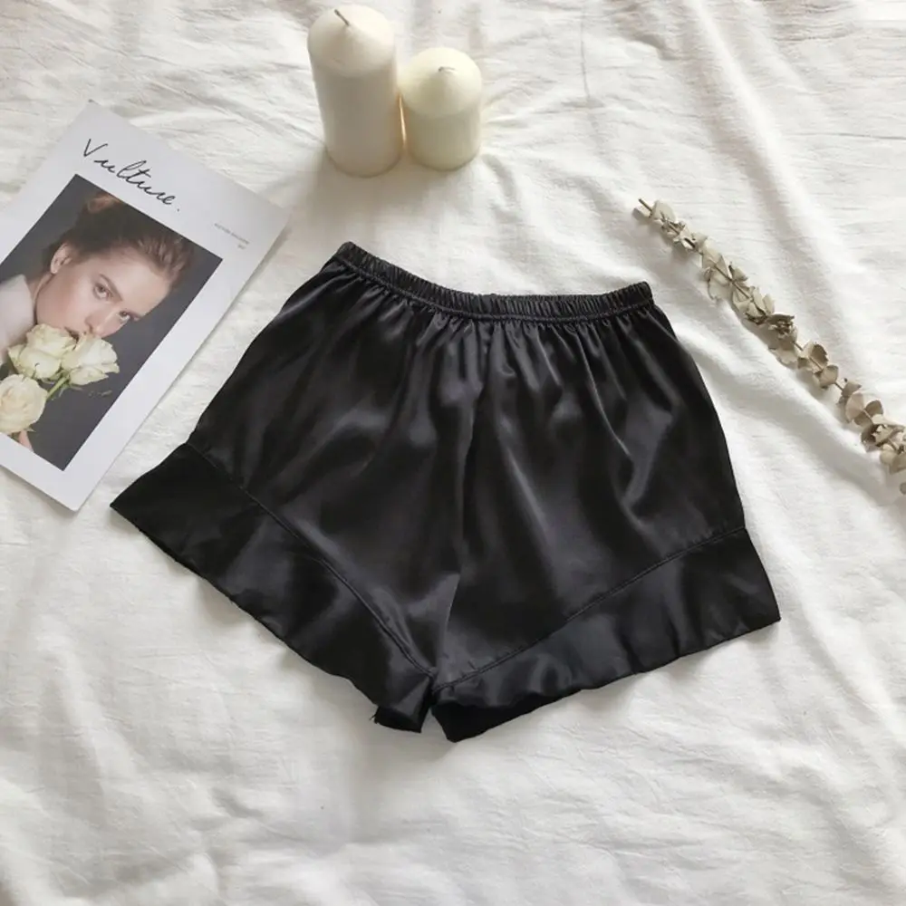 

Summer Matte Silk Ruffle Anti Emptied Shorts Safety Pants