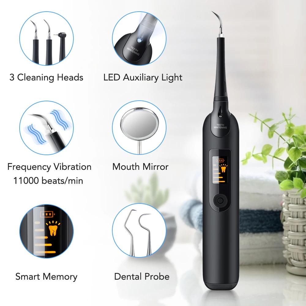 LED Electric Sonic Scaler Toothbrush Set Stains Dental Calculus Remover Tooth Cleaner Teeth Whitening Oral Irrigation Care Tools