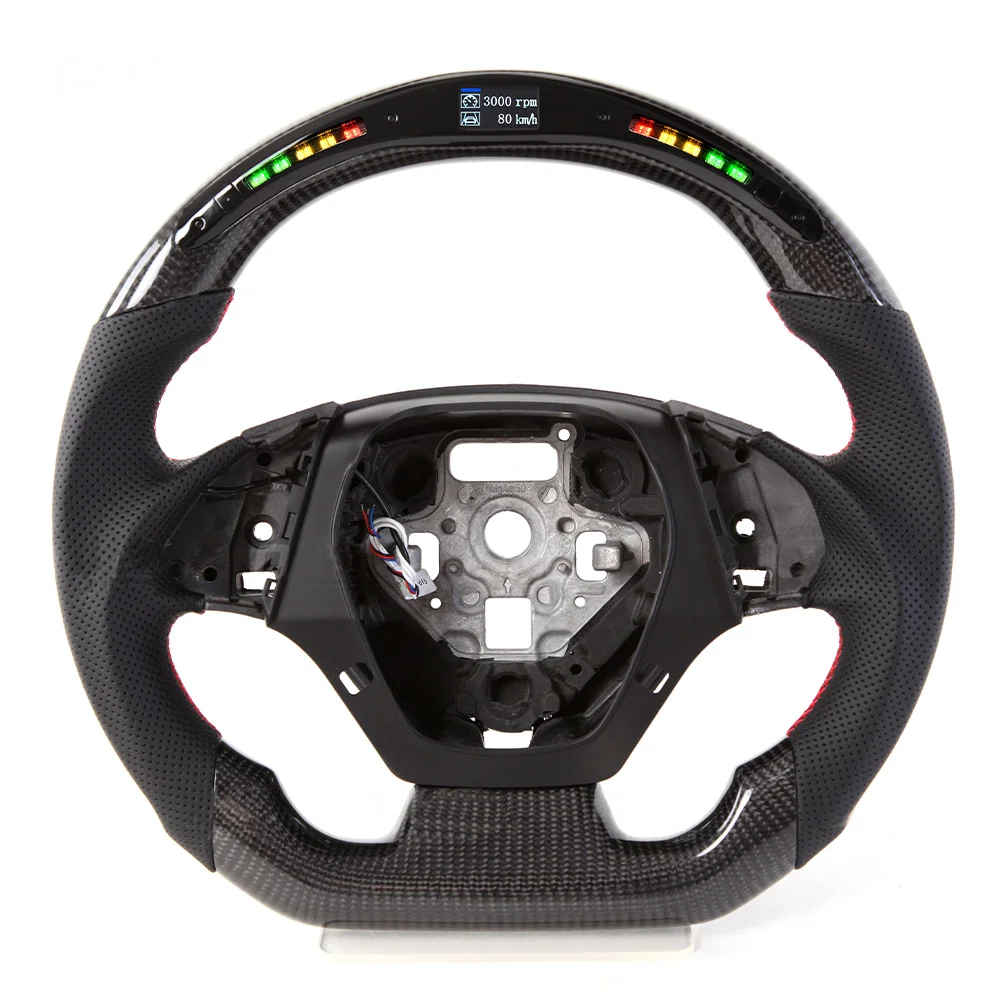 LED Real Carbon Fiber Steering Wheel Fit For 2017 2018 2019 2020 Chevrolet Camaro Customized Car Steering Wheel