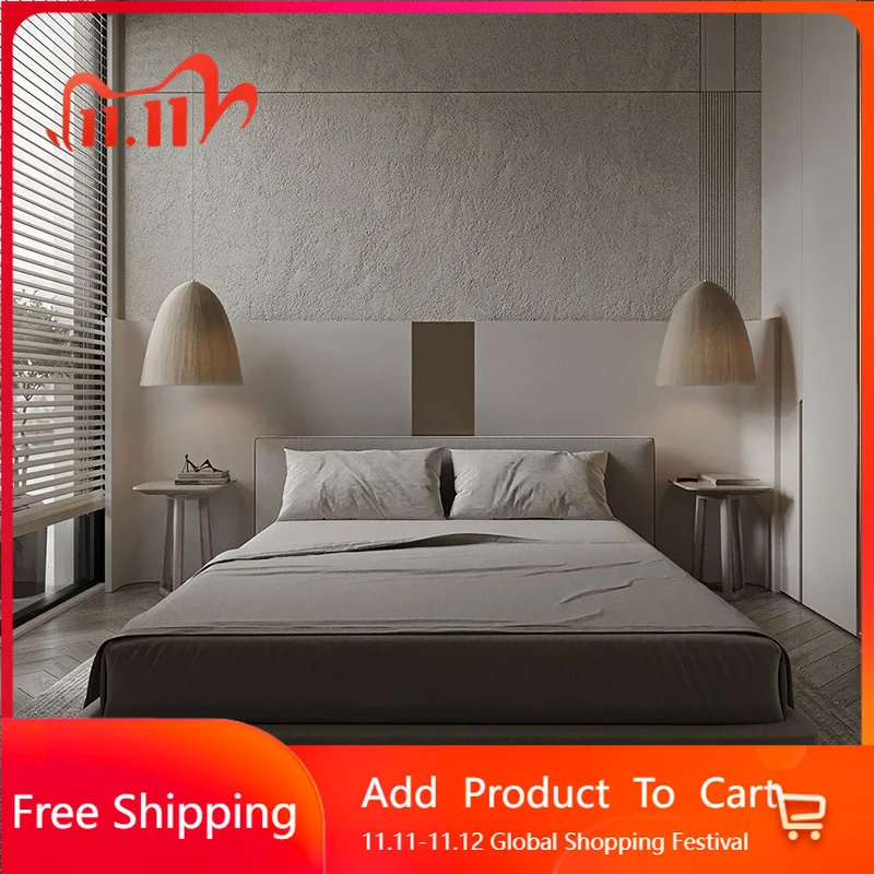 

Минималистичный дизайн изголовья кровати в квартире, модная кровать в главной спальне, ленивый каркас, постмодернистская мебель для гостиной Beliche