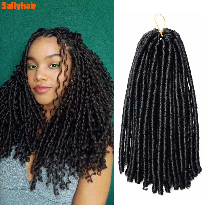 Synthetic 14inch 6Pcs/Lot Soft Faux Locs Crochet Braiding Hair Extensions Afro Hairstyles Dreadlocks Black Crochet Braids