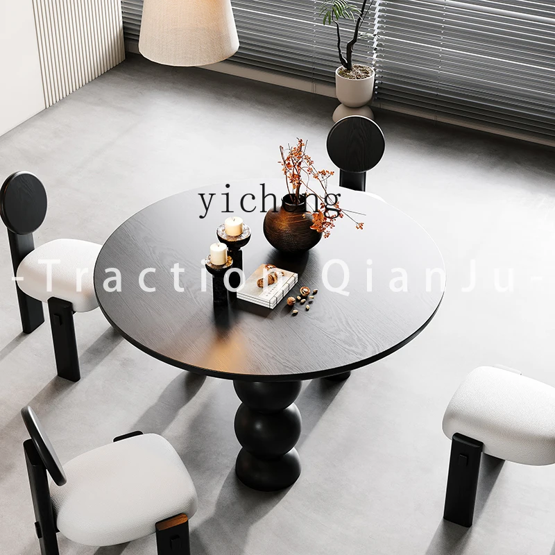 FY1 Solid Wood Round Dining Table Home Use Round Dining Tab…