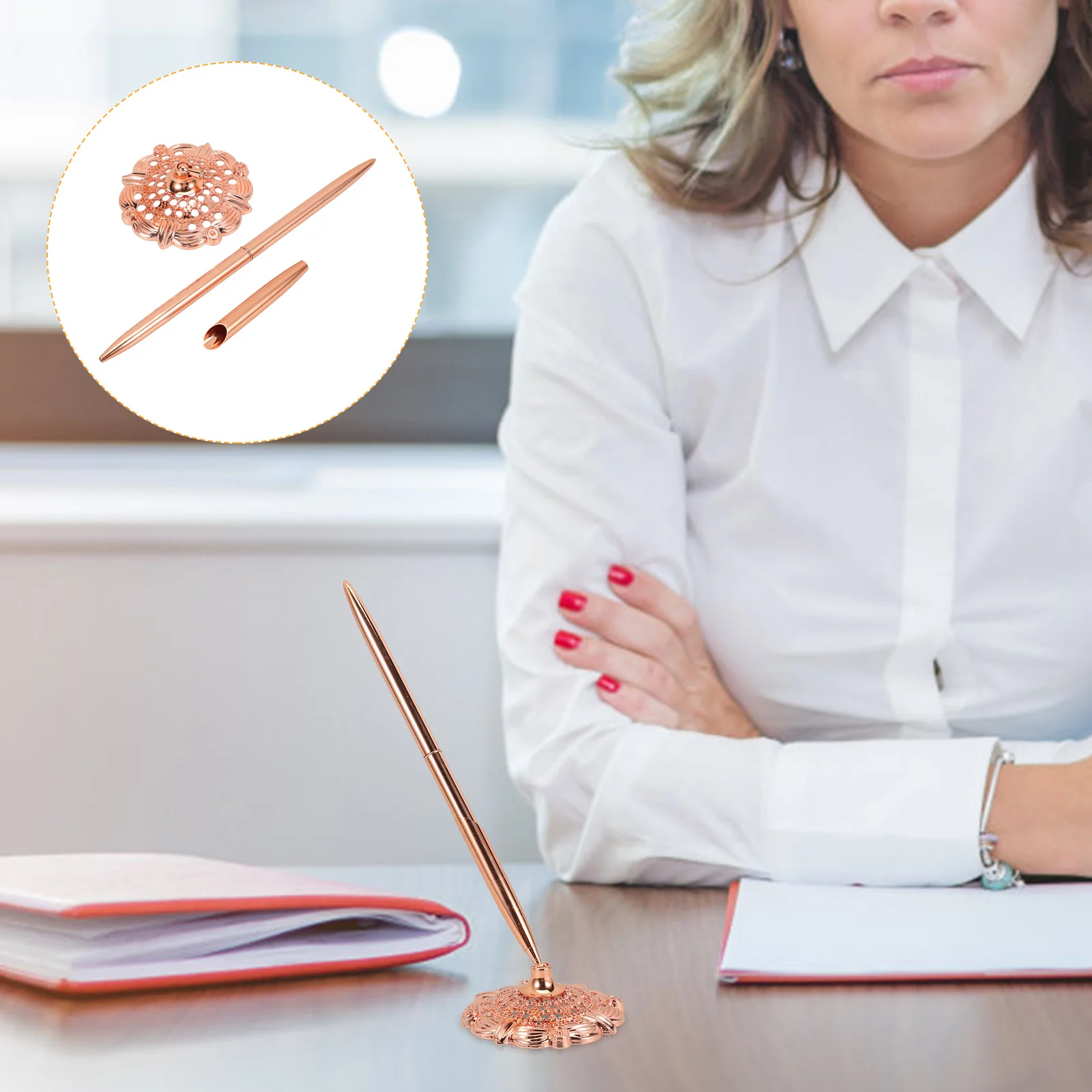 

Настольная ручка для вывески, высококачественная гладкая письменная износостойкая деловая шариковая ручка для офиса, отеля, конференц-зала