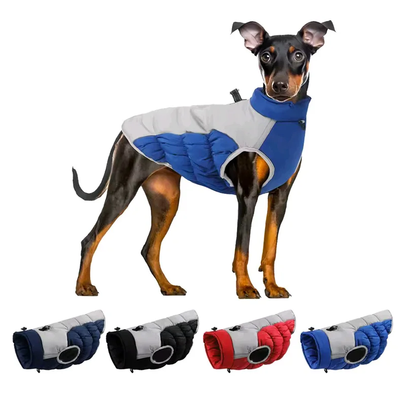 

Dog Autumn Winter Warm Thick Reflective Coat Dog Jacket Vest Waterproof Cotton Padded Clothes for Small Medium Large Dogs