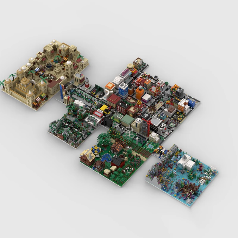 42265pcs MOC Modular Buildings Modular World Build 104 MOCs Model Building Blocks Christmas Gift Architecture Toy Collection