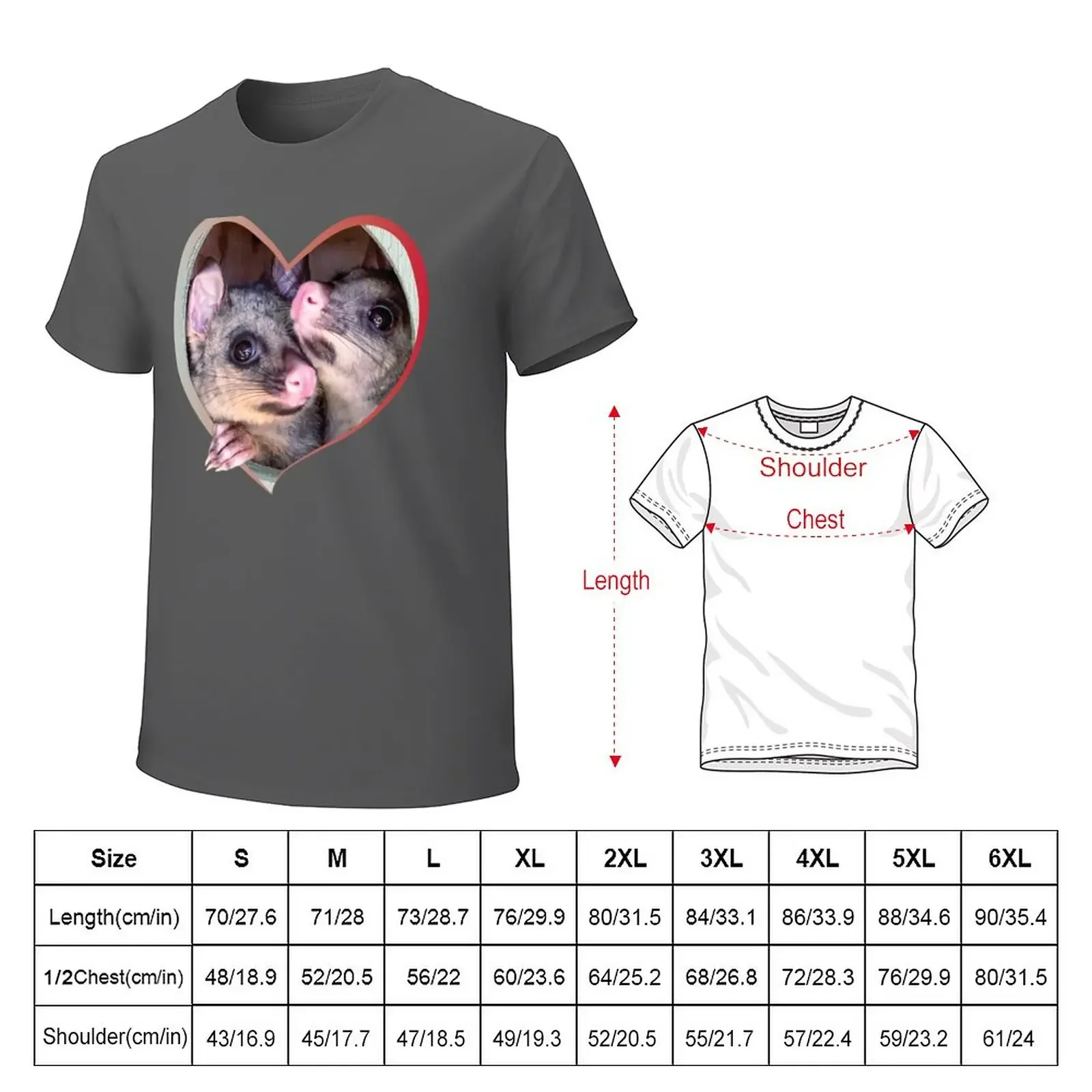 Brushtail possum love T-Shirt vintage cute tops customizeds plain white t shirts men