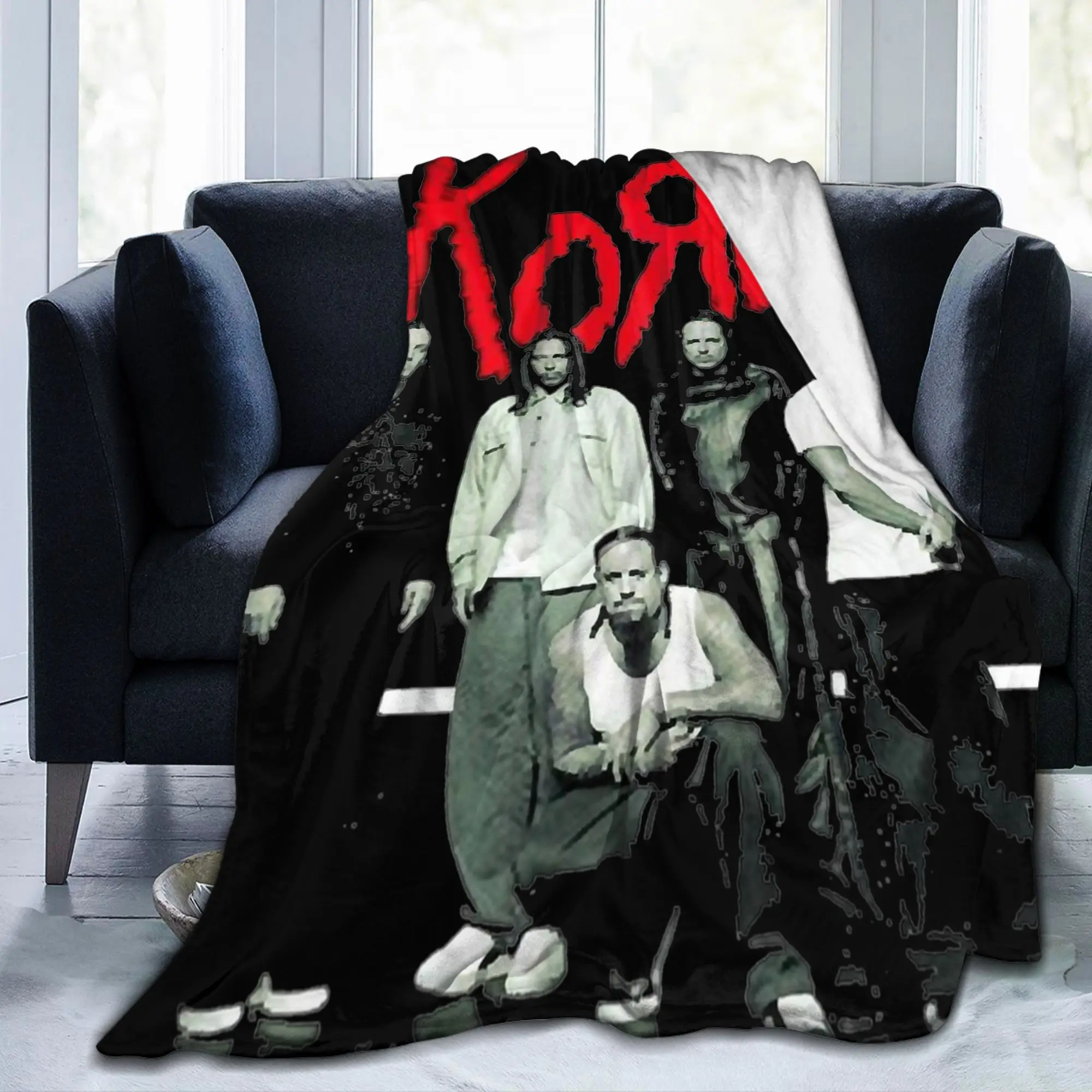 Heavy Metal Korns Blanket  Fuzzy Throw Blankets Bedding Couch Printed Ultra-Soft Warm Bedspreads