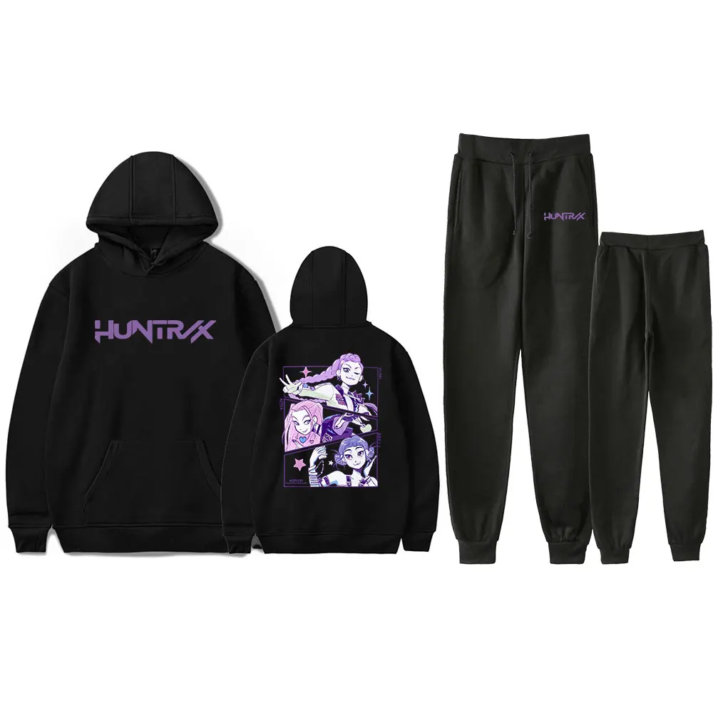

KPop Demon Hunters Merch The Tinas Tracksuit Vintage 90s PULLOVER Merch Hoodies Set Men Women Hoodies Pants Two-Piece Set Outfit
