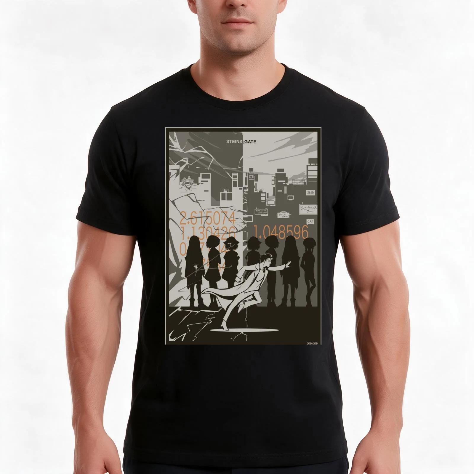 Steins;Gate T-Shirt, Summer Casual Cotton Tee, Oversized Streetwear Tops, Vintage Graphic Print, Loose Fit Short Sleeve