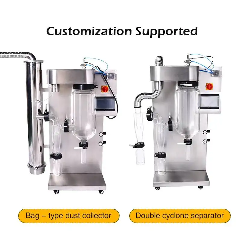 

Hotsale Automation Making Milk Egg Fruit Powder Lab Scale Glass Spray Dryer 1.5-2.5L/H Spray Drying Equipment