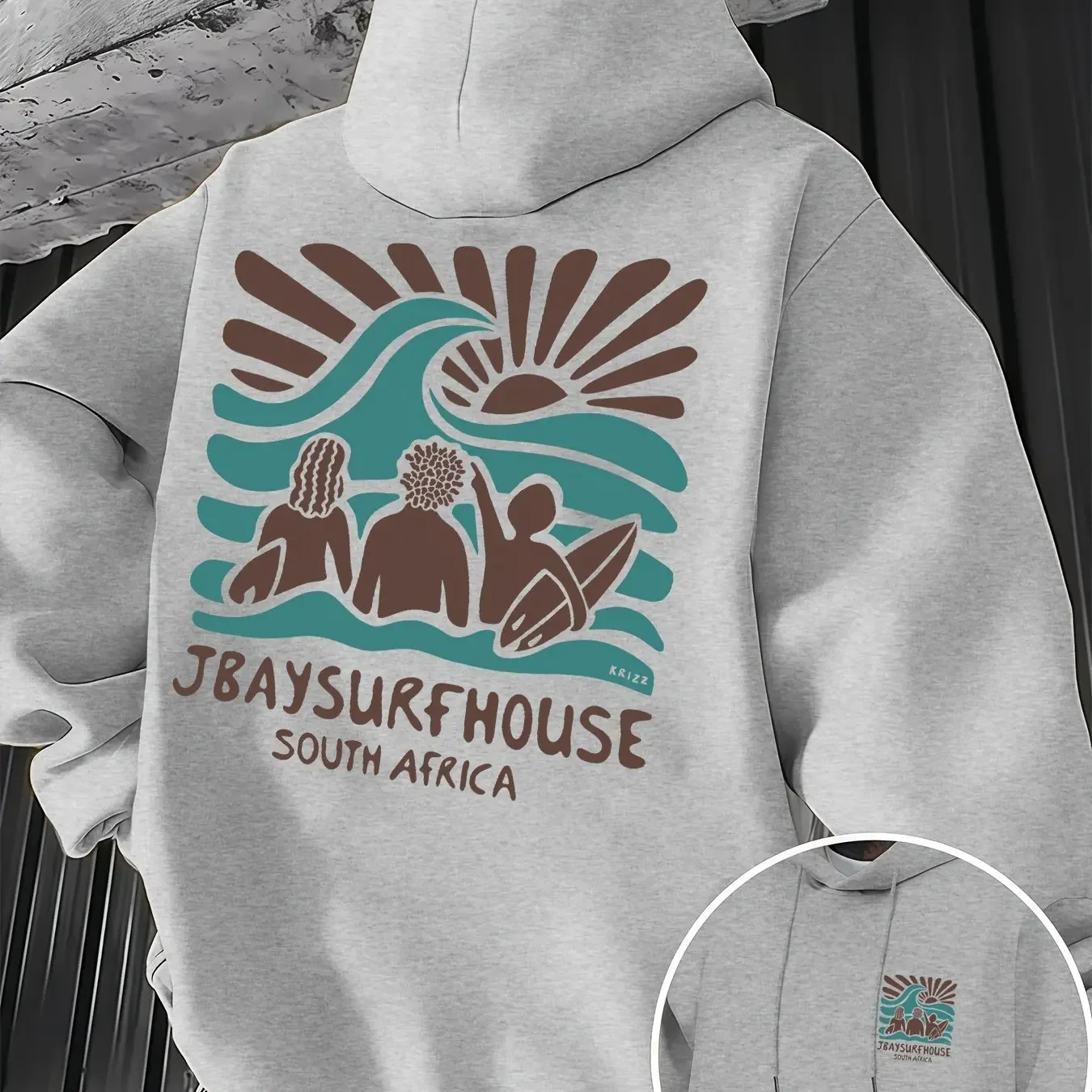 Nueva Sudadera con Capucha para Hombre, Diseño Casual con Cordón Ajustable y Estampado de Surf, Ideal para Ropa Deportiva Diaria