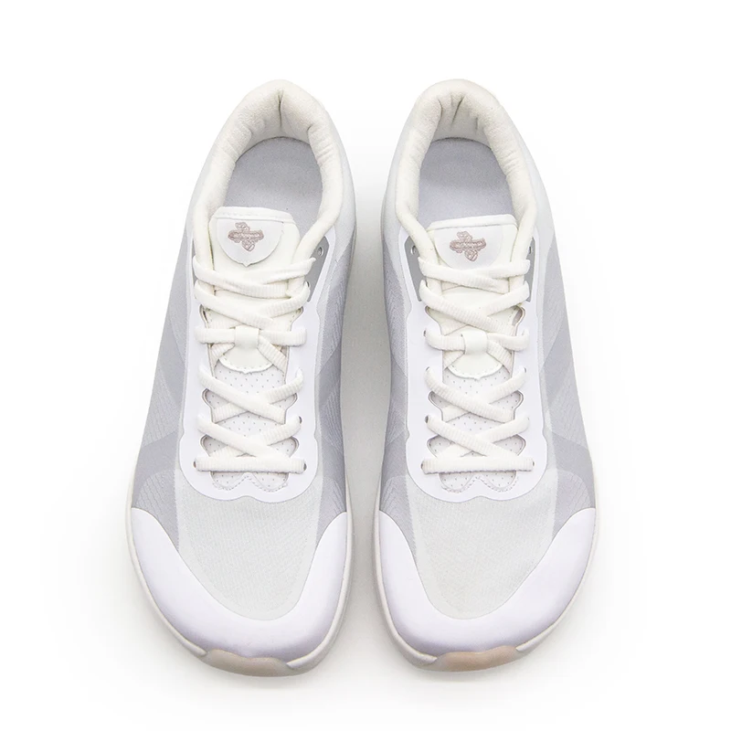 

Wide last, big foot friendly, light gray and white patchwork breathable sports and leisure shoes, shock-absorbing and non slip