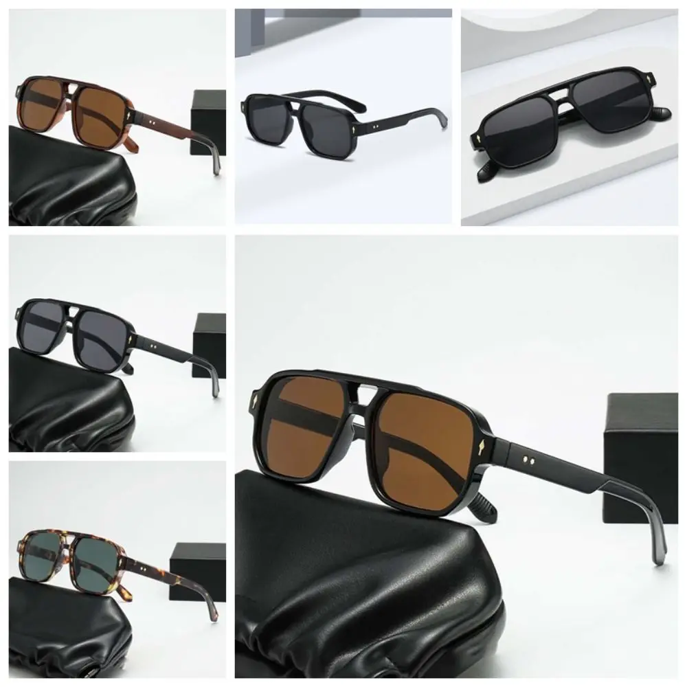 파티 레트로 더블 빔 Sunnies HD PC 남여 편광 선글라스 레오파드 프린트 안경 의상 액세서리 안티 uv 안경 여름