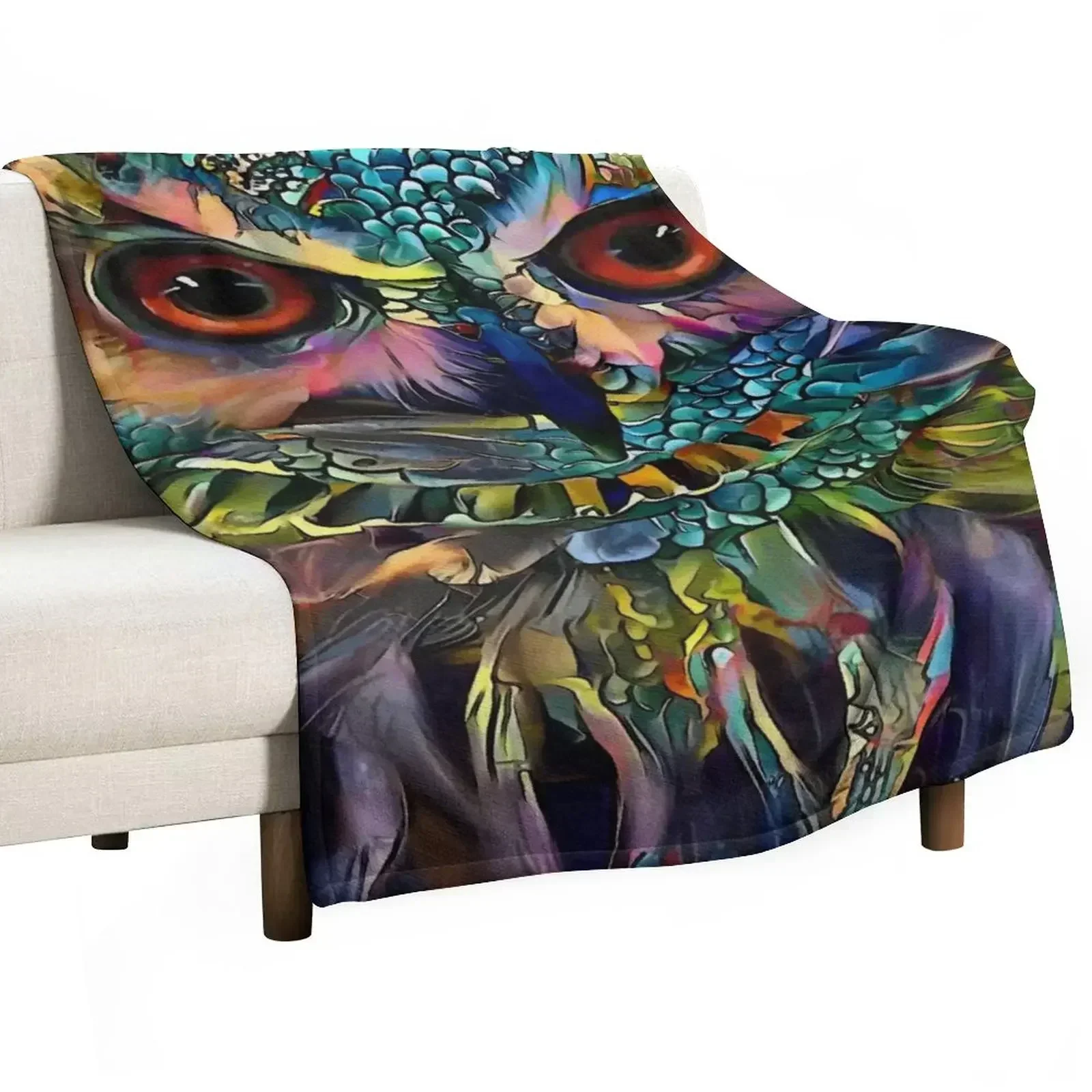 

Queen of night, owl, owl, little owl, hibou, chouette, lea roche paintings Throw Blanket Sofas valentine gift ideas Blankets