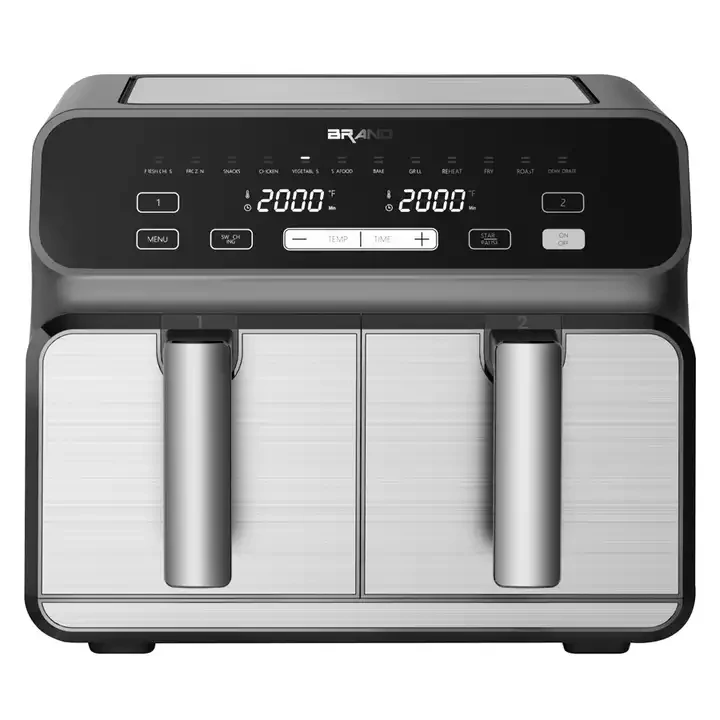 

2026 New Model Multi-functionalDual Double 2 Basket New Kitchen 8L Electric Deep Air Fryer with Two Cooking Zones Separate Contr