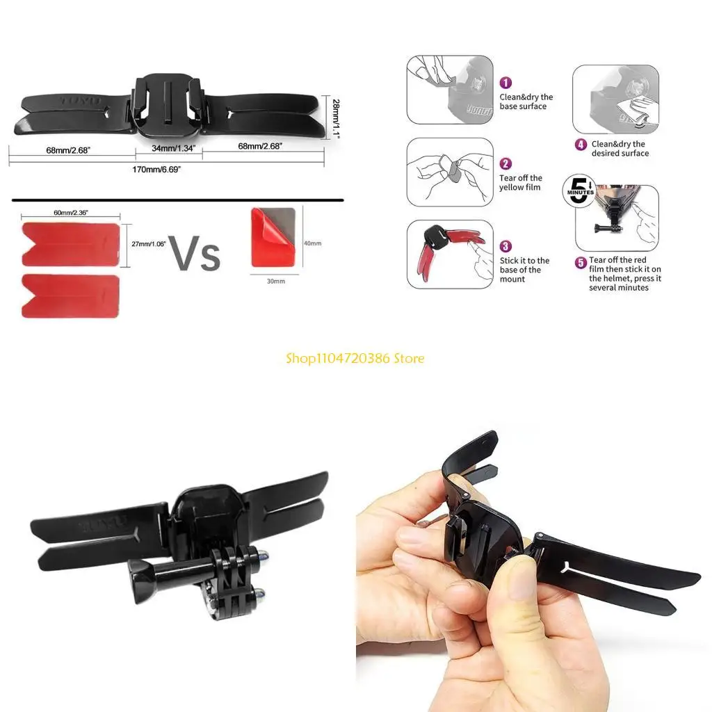 

K0EA Durable Motorcycle Helmet Chin Mount for Action Camera Mount Bases