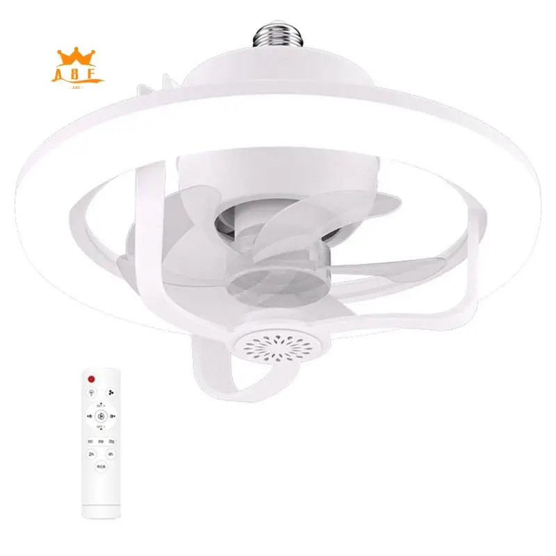 

A08E-360 ° Rotating Ceiling Fan Light E27 Intelligent Fan With Remote Control LED Fan Light For Living Room Bedroom Top 50W