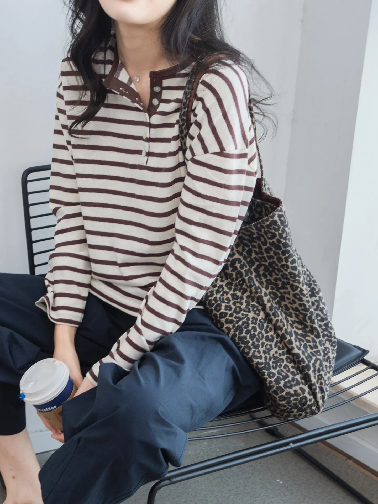 

Новая весенняя свободная повседневная футболка в полоску для женщин, винтажный фланелевый лонгслив из смесового хлопка и полиэстера, дышащий топ