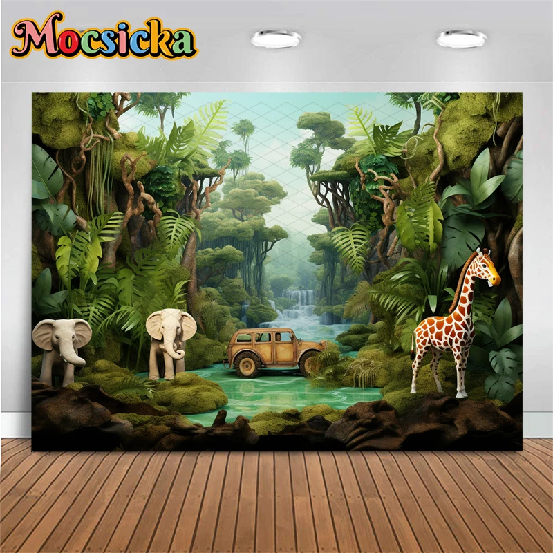 Moclicka latar belakang Musim Semi fotografi hutan Paskah pohon hijau hewan anak-anak properti menembak bayi latar belakang foto ulang tahun