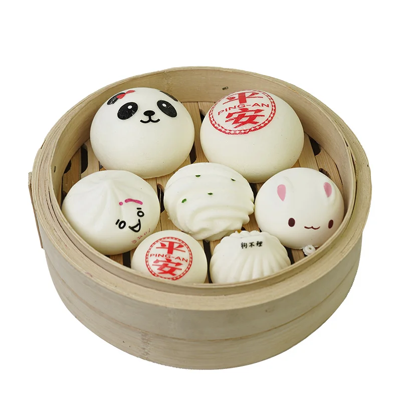 1pc/lot Simulation Steamed Buns Soft Buns Food Model Slow Rebound Gourmet Props Decompression Toys Breakfast Shop Sample Display