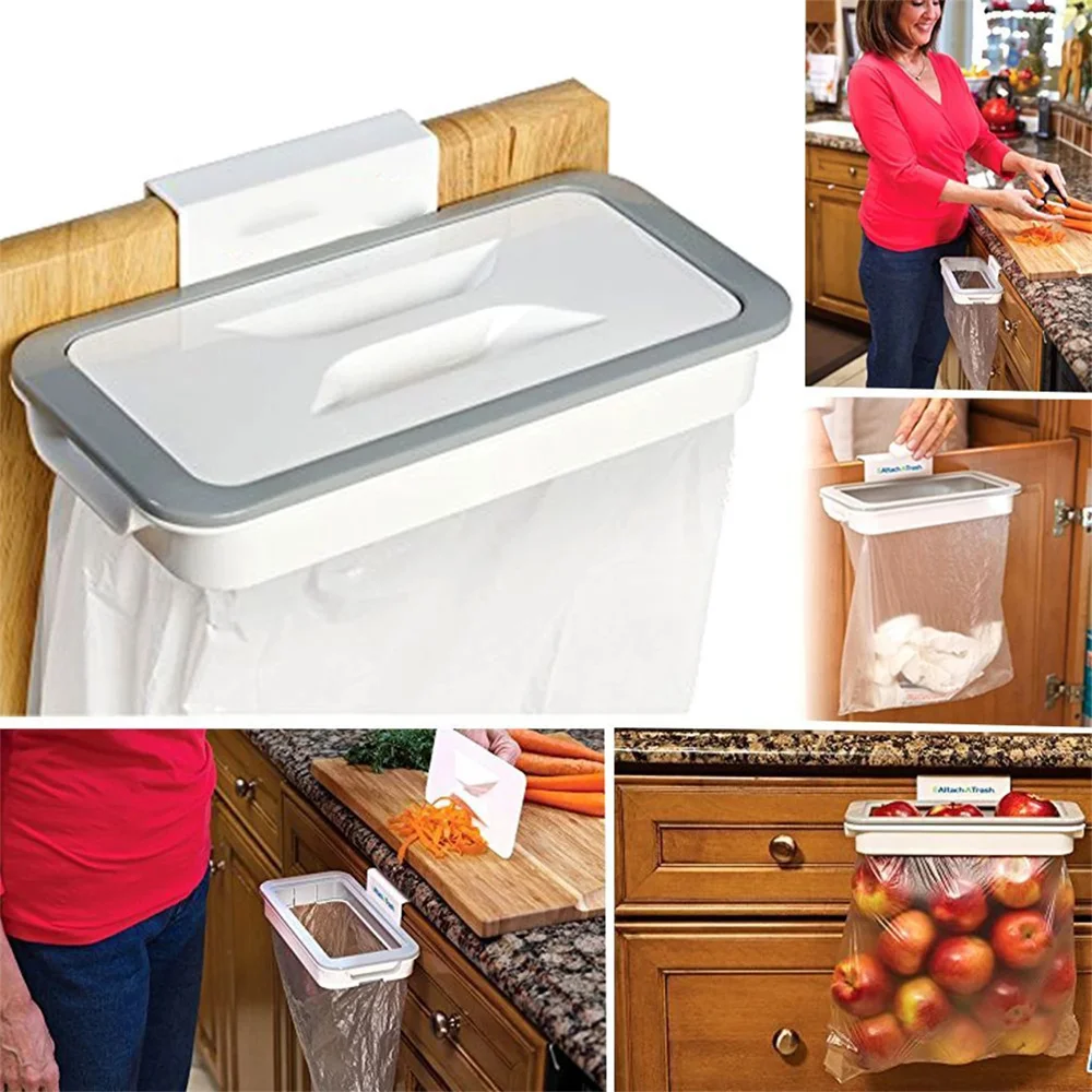 1pc Portable RV Garbage Bag Holder with Lid - Convenient Kitchen Trash Bin Storage Rack