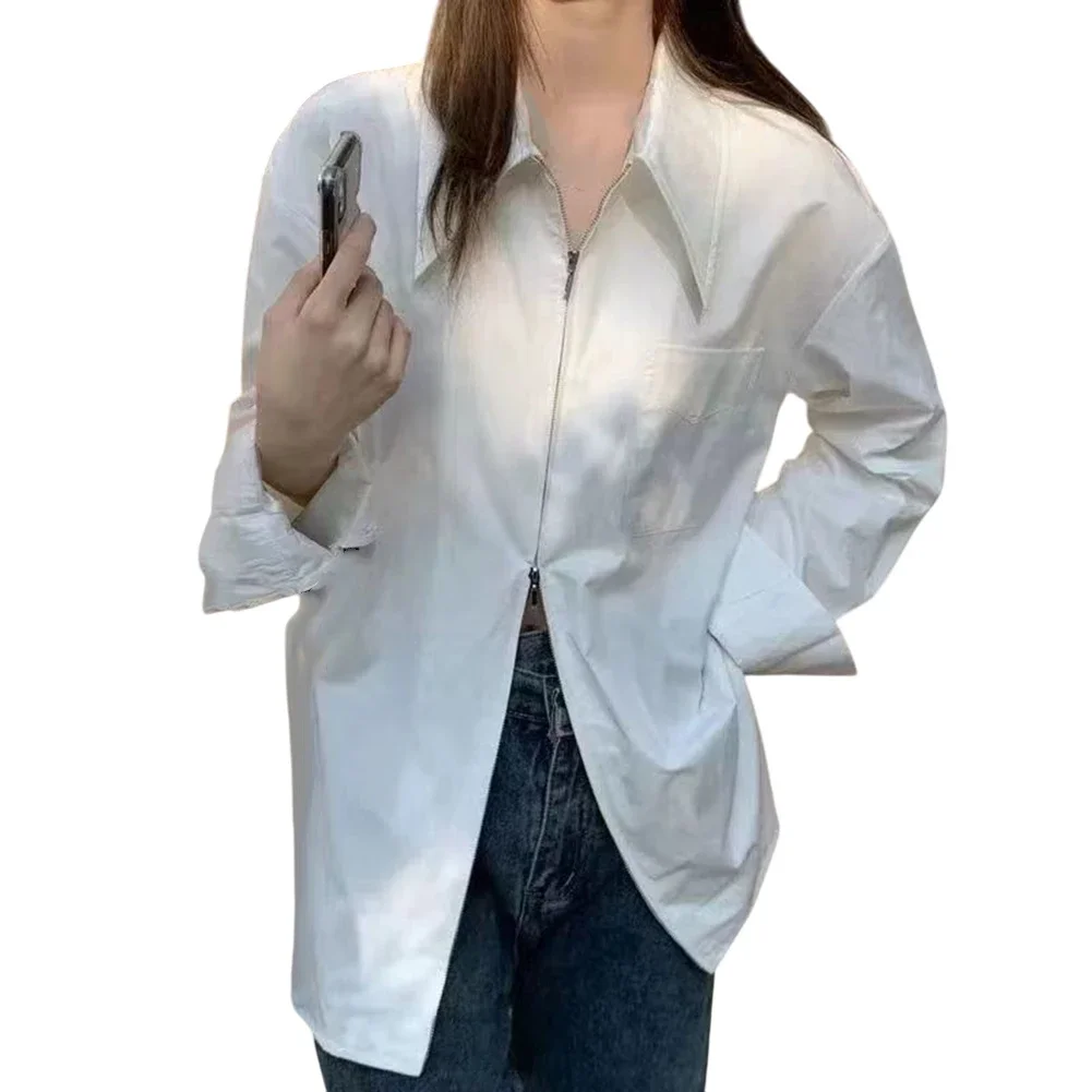 

For Club For Home Casual Female Shirt Loose Ladies Shirt Spring Style Suitable For Spring V-neck Design Brand New