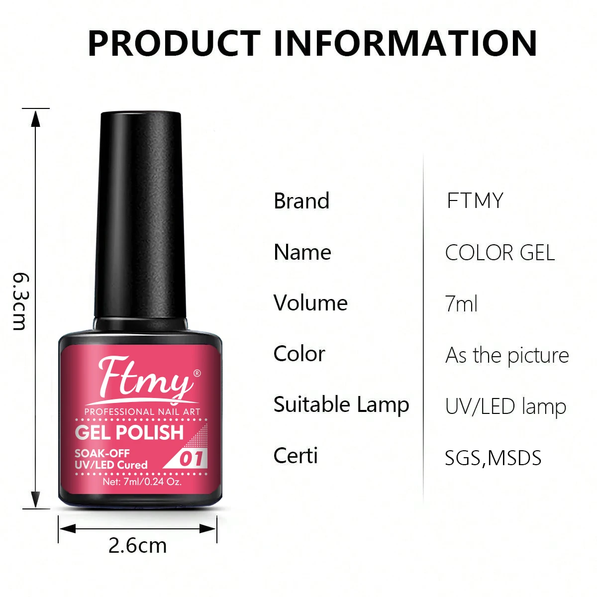 FTMY 26 Colors 7ml Elegant Dark Gel Nail Polish: Long lasting, LED/UV, easy peel, odorless