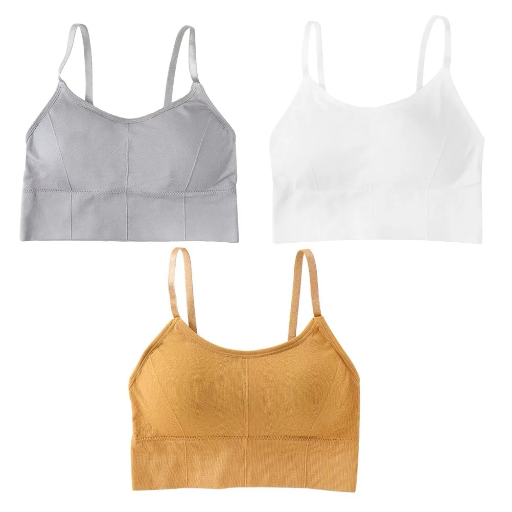 3 قطعة Bralette بدون سلك حمالات صدر رياضية مريحة للنساء عالية التأثير دعم اليوغا الجري الصالة الرياضية تجريب القمم اللياقة البدنية #6