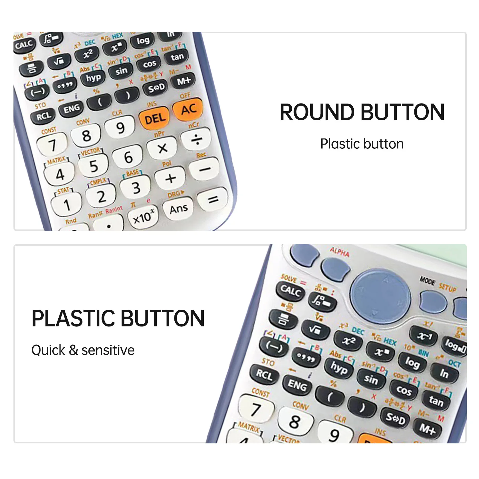 Scientific Calculators Math Calculator with 417 Function 10+2 Digits Display Dual Power Supply Ideal for Teachers Students