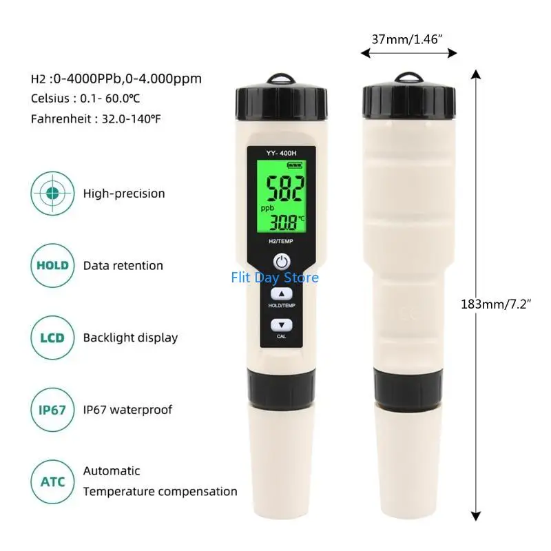 Temperador temperatura F92C Probador concentración iones hidrógeno Medidor Tester calidad agua digital