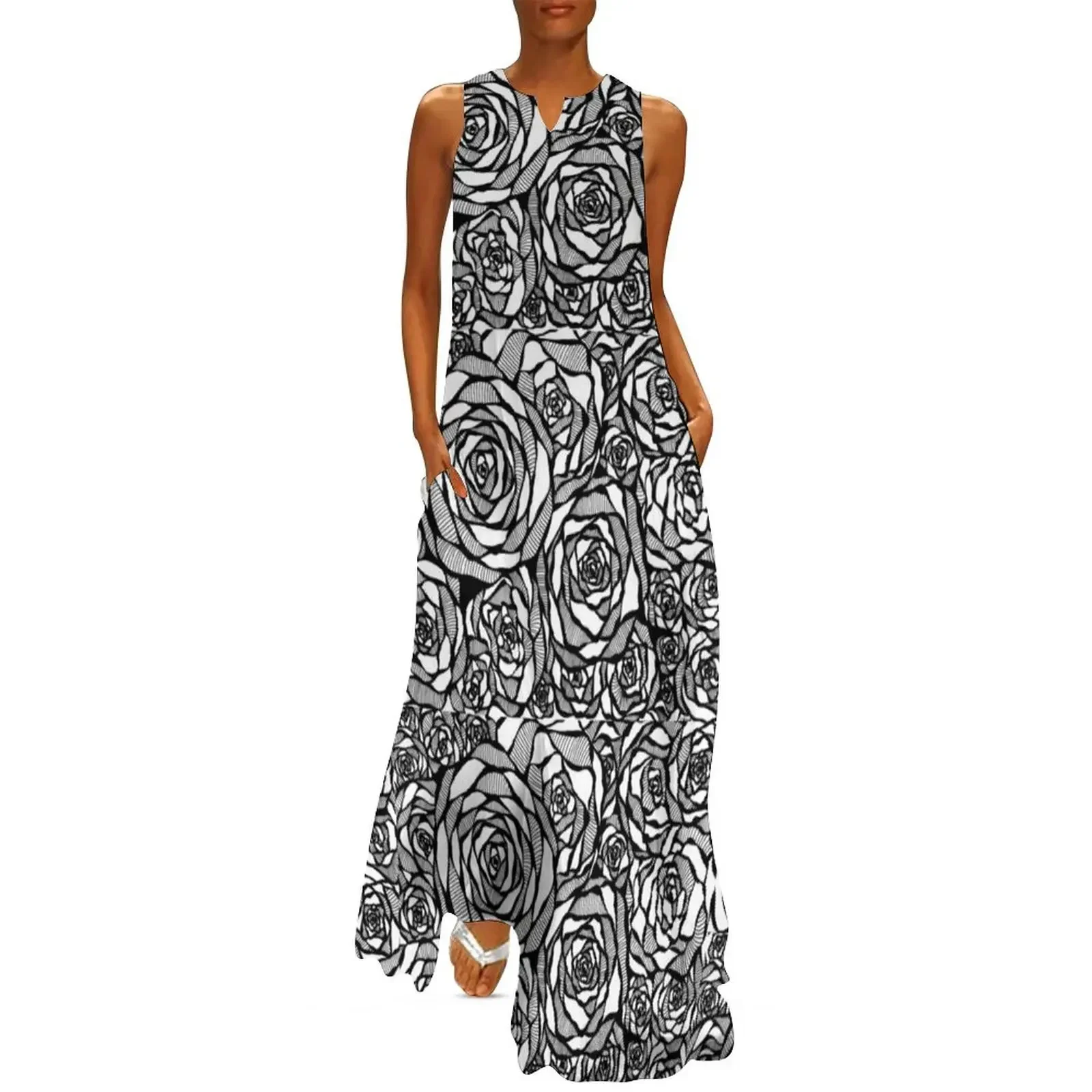 

Roses with lines and swirls Long Dress dress for women 2025 chic and elegant evening dress dresses ladies 2025 summer