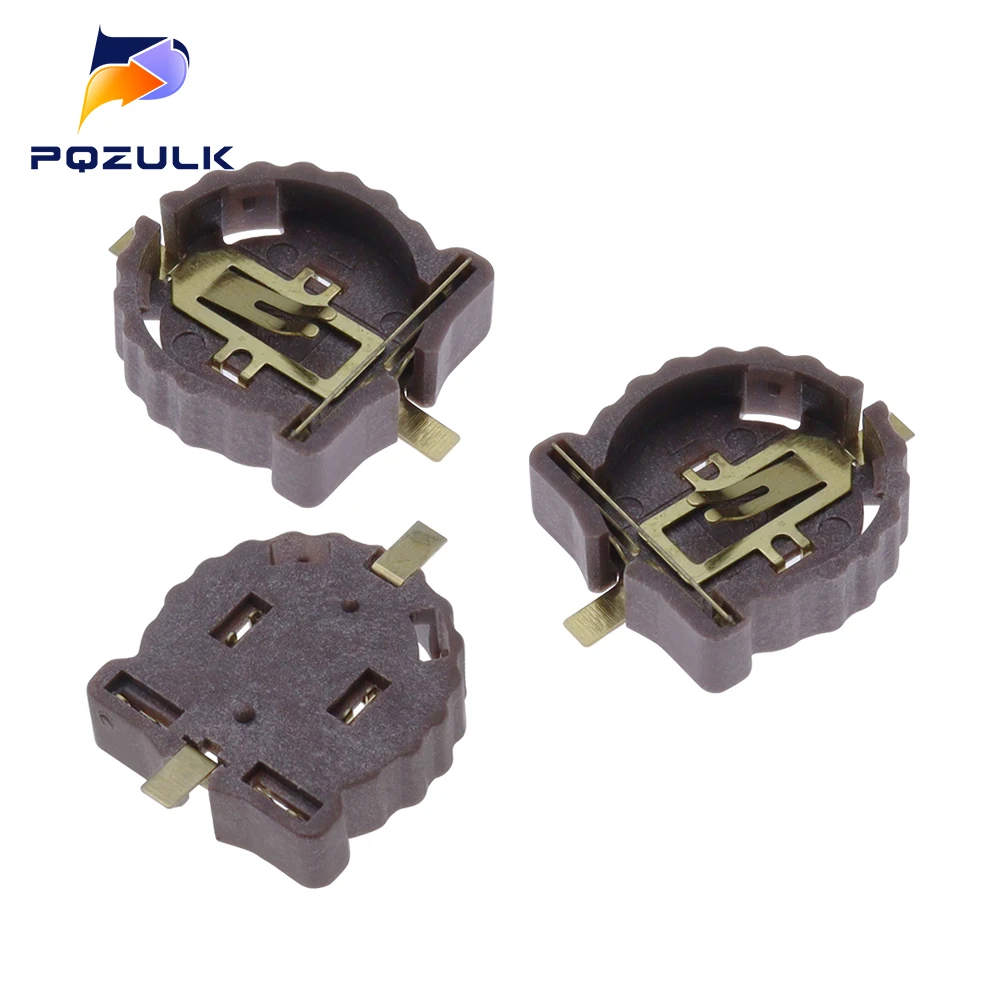 10PCS BS-1220-2 CR1220 CR1225 3V Button Battery Holder SMD Package Gold Plating