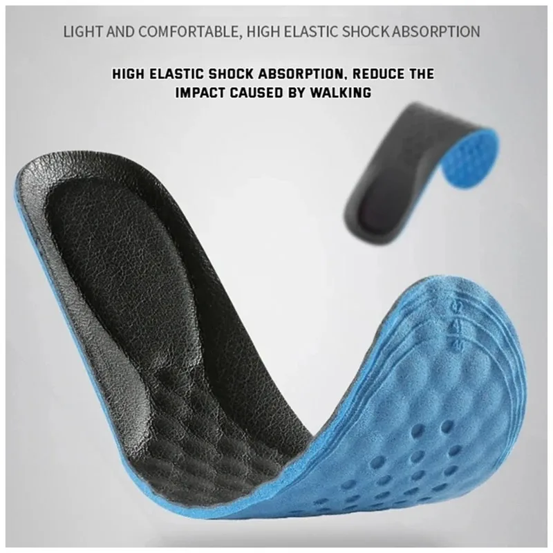 1 pair of cowhide comfort insolesBreathable and anti-odor leather insolesSoft soleThickened shock-absorbing sports insoles