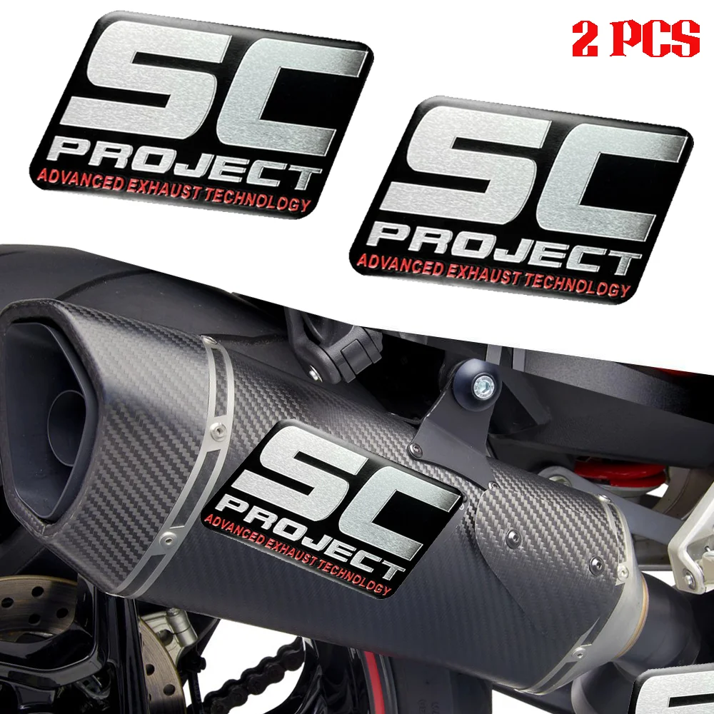 

For SC Project Exhaust Stickers Muffler DB Killer Tip Escape Pipe Decal Moto System Badge metal Flag Motorcycle Accessories 51mm