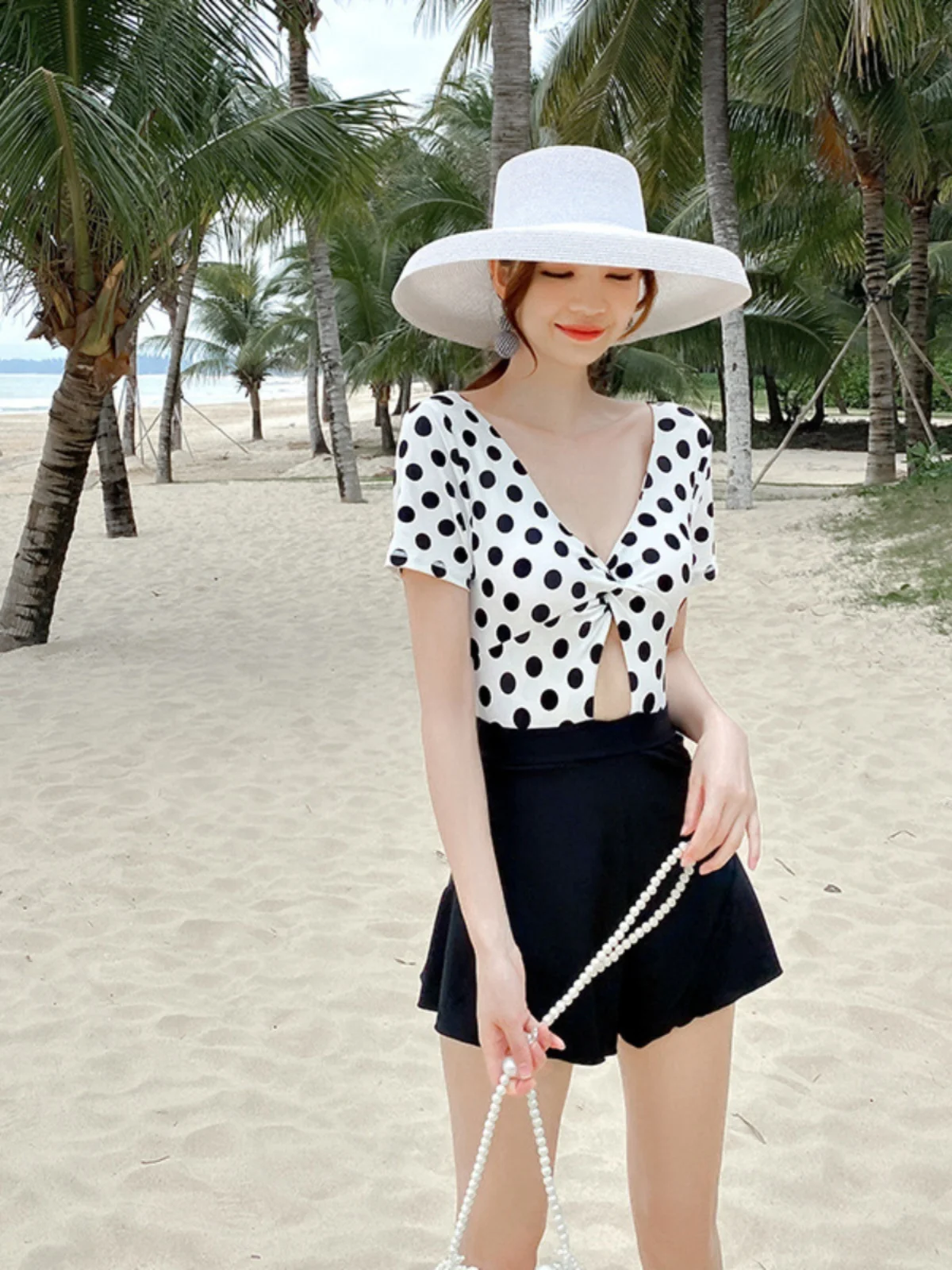 Damen-High-End-Einteiler-Badeanzug, Thermo-Frühlings-Schlankheits-Bauchbedeckung, flacher Ins, sexy Badeanzug