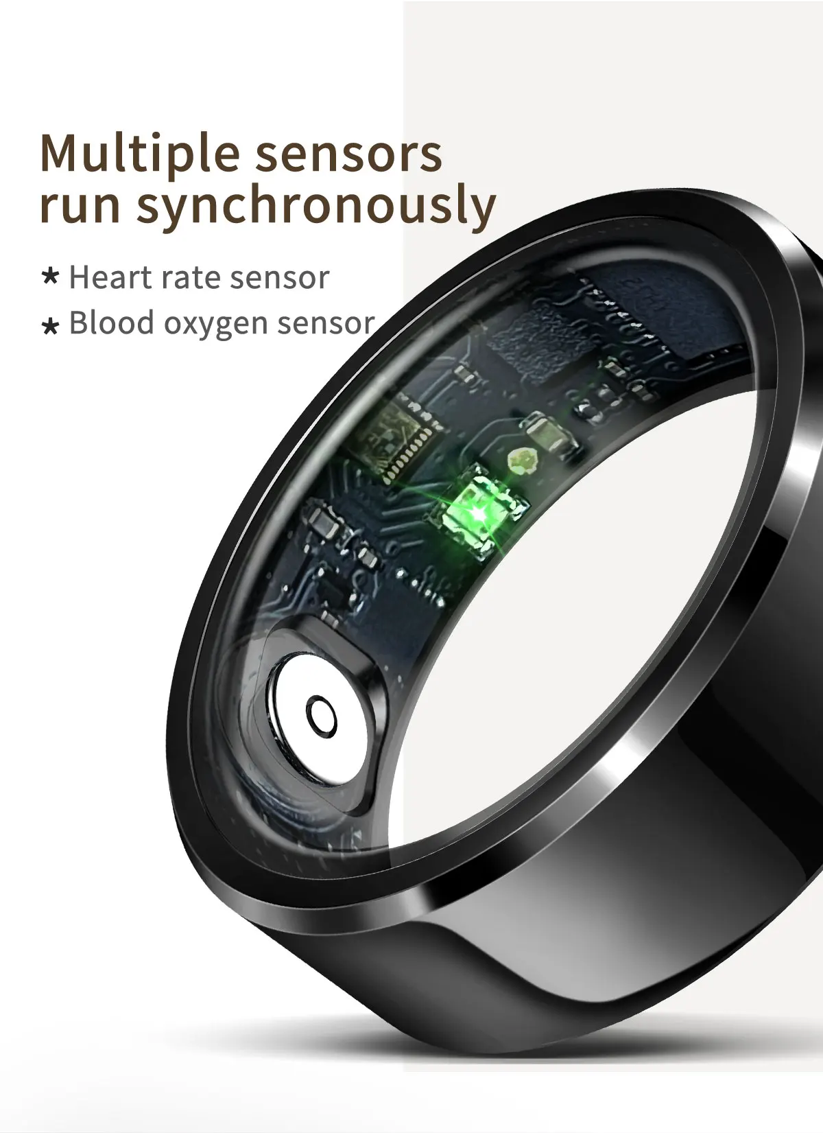 R6 Smart Ring Fitness Tracker Ring IP68 & 5ATM Waterproof Health Heart Rate Blood Oxygen Tracker Multi-sport Modes Smart Ring